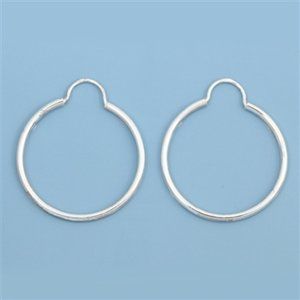 Big 25mm 925 Sterling silver Hoops earrings - Stamped 925 plain minimalist hoops